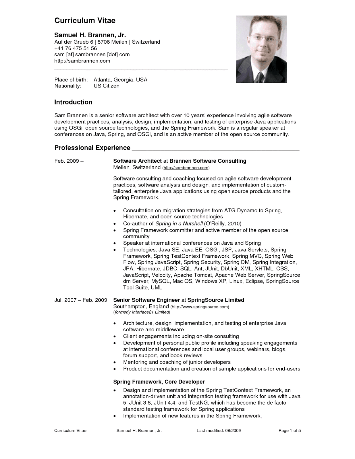 American Style Cv Template Download