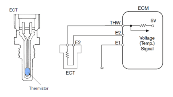 What does engine coolant temperature sensor do?