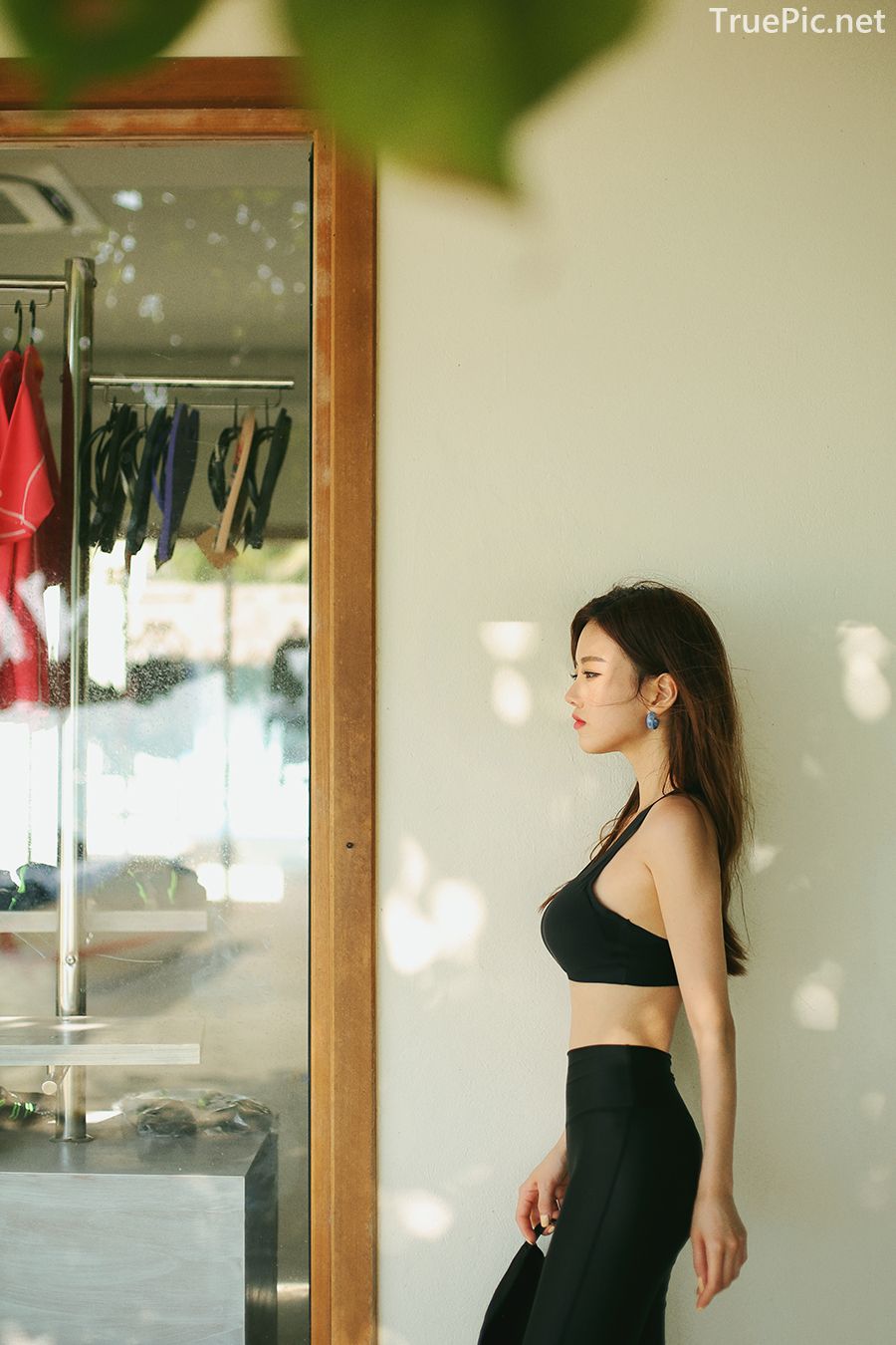 Korean model and fashion - Lee Hyunjung - Untied seamless bra top Fitness set - Picture 5