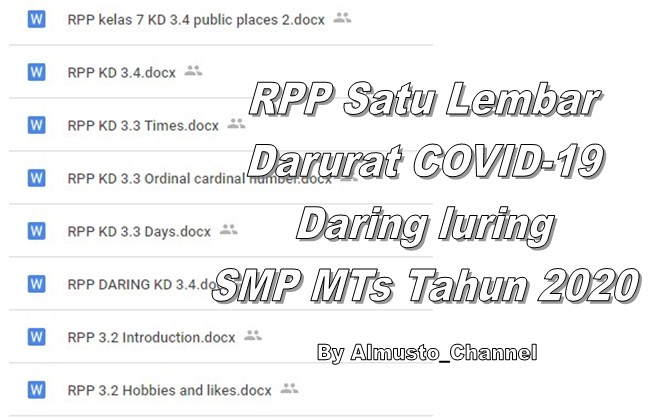 Rpp Bahasa Inggris Satu Lembar Darurat Covid 19 Kelas 7 Tahun 2020 Bahasa Inggris Smp Mts Rpp Bahasa Inggris Satu Lembar Darurat Covid 19 Kelas 7 Tahun 2020 Bahasa Inggris Smp Mts