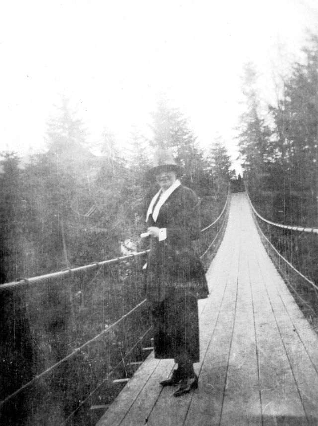 These vintage photographs capture people crossing the famous Capilano Suspension Bridge in Vancouver  1890 1910 - 28