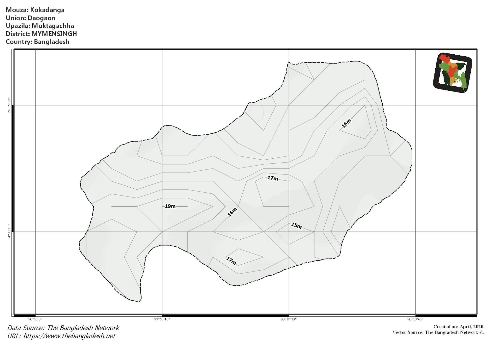 Map of Kokadanga Mouza of Muktagachha Upazila, MYMENSINGH Map of Kokadanga Mouza of Muktagachha Upazila, MYMENSINGH, Bangladesh.