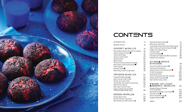 contents page and Sith cookies (red and black biscuits)