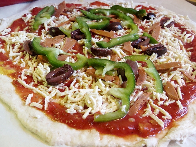 Pizza Topping with olive oil