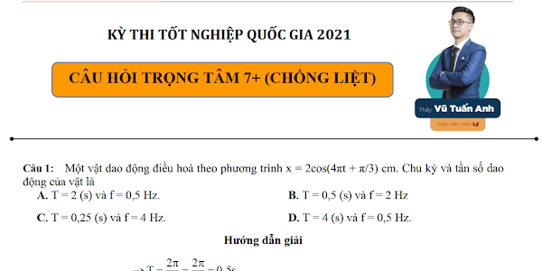 Câu hỏi trọng tâm chống liệt ăn chắc 7 điểm vật lý THPT 2021