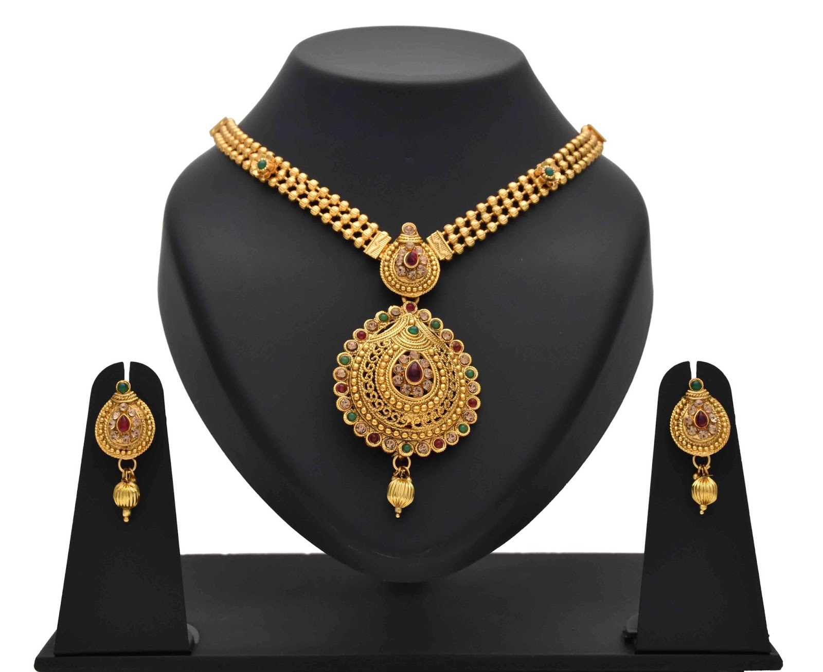 Buy Antique Layer Multi colour Necklace set OnlineKollam Supreme