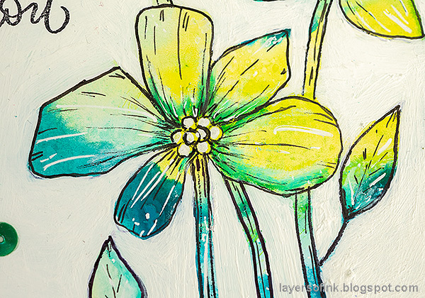 Layers of ink - Flowers on white background tutorial by Anna-Karin Evaldsson.