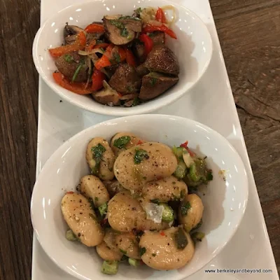 marinated vegetable sides at Rise Pizzeria in Burlingame, California