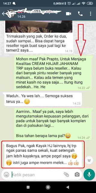 Hangat Kuku Sensasi Cream Hajar Jahanam TRP Obat Kuat Oles