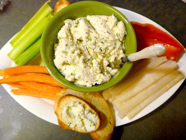 Herbed Ricotta and Parmesan Spread - perfect as an appetizer for game day or a holiday party. Slice of Southern