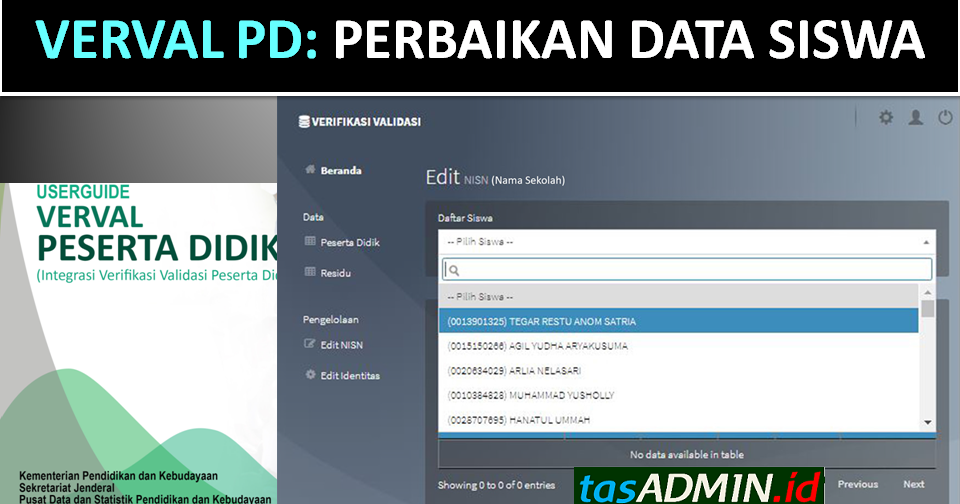 Verval Pd New 2020 Untuk Perbaikan Data Siswa Tasadmin