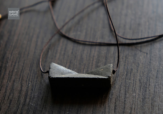 Material Game geometric series concrete necklace