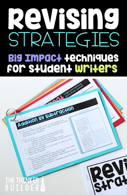 Revising. How often does it get skimped or morphed into glorified editing? Probably a little too often. Revising has the potential to be a powerful part of student writing, where opportunities are expansive. This blog post is packed with revising strategies that will have a BIG IMPACT on your students.