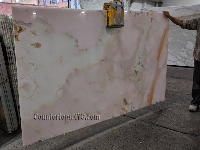 Pink Onyx Slabs in NYC