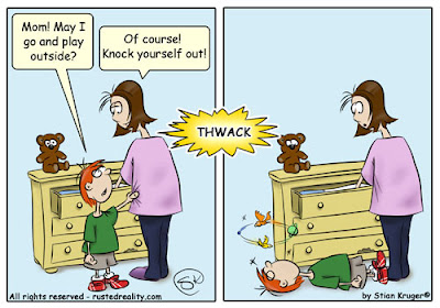 Knock yourself out funny cartoon