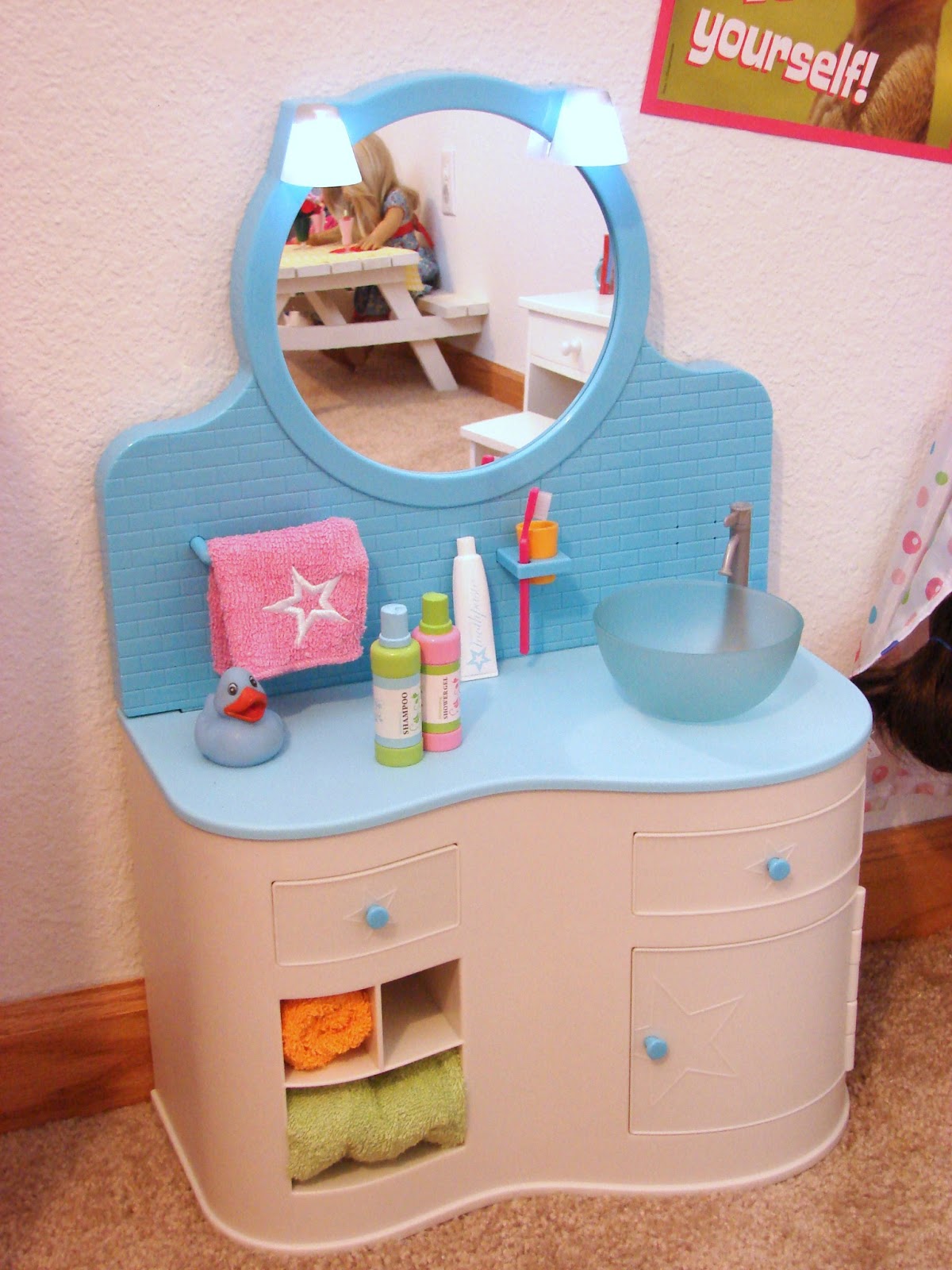 American Girl Doll Play Our Doll Play Area The Bathroom
