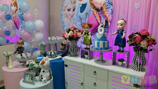 Decoração de festa infantil Frozen