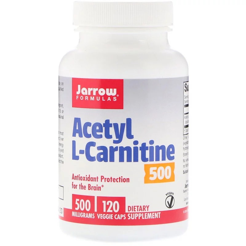 Jarrow Formulas, Ацетил L-карнитин 500, 500 гм, 120 растительных капсул