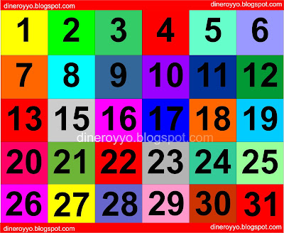 numeros coloridos bonitos del 1 al 31 para recortar y pegar en el cuaderno de matematicas