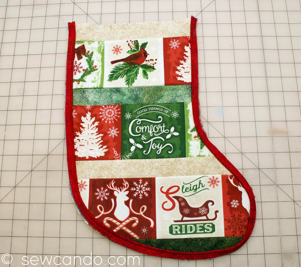 Sew Can Do Faux Patchwork Christmas Stocking Pattern & Tutorial