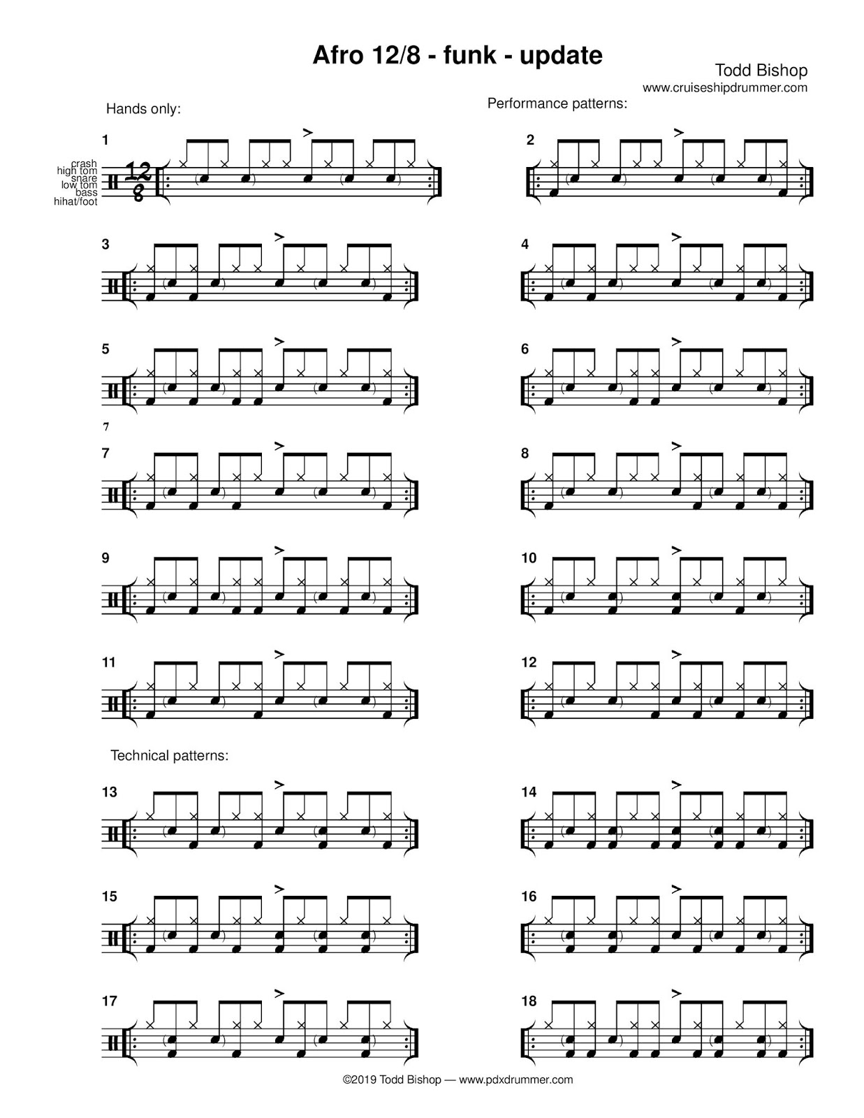 Cruise Ship Drummer! Afro 12/8 funk updated