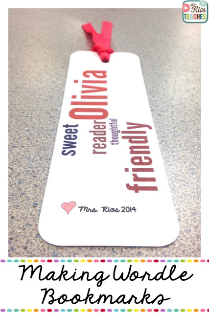 Mrs Rios Teaches: End of the year activities and student gift | Wordle Bookmark tutorial