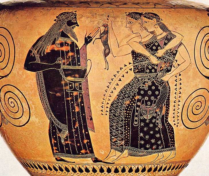 Old European culture: Maenads with hare