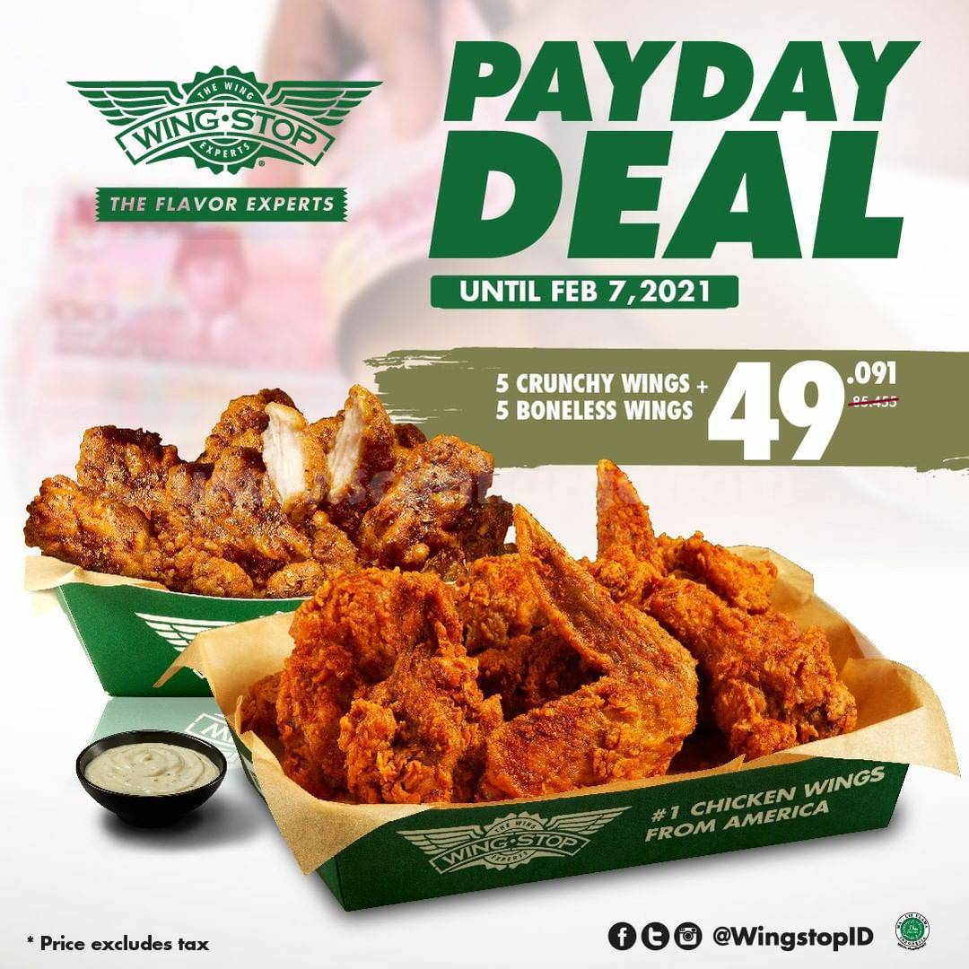 WINGSTOP PAYDAY DEAL! Promo 10 Wings hanya Rp 49K scanharga