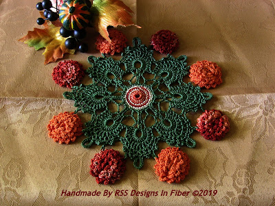  Burnt Orange and Copper Flower Doily - Handmade By Ruth Sandra Sperling at RSS Designs In Fiber on Etsy