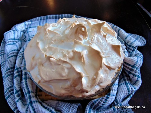 Classic Lemon Meringue Pie fresh from the oven with golden meringue.