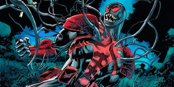 Marvel comic book artwork showing the alien symbiote known as Toxin.