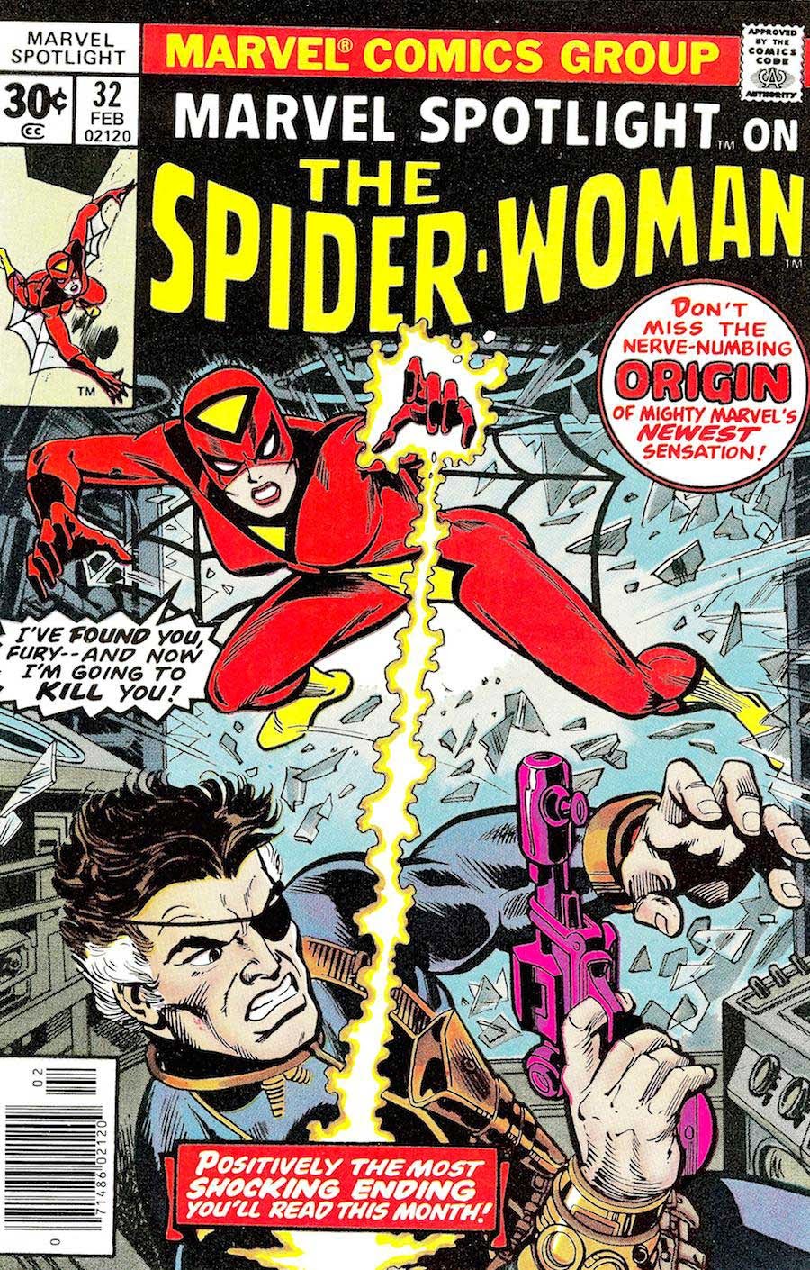 Marvel Spotlight #32 key issue 1970s bronze age comic book cover - 1st appearance Spider-woman