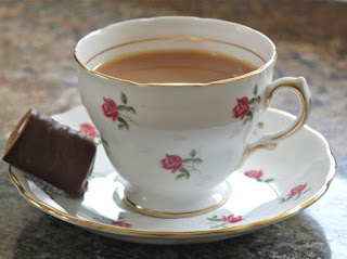 Cup of tea and chocolate