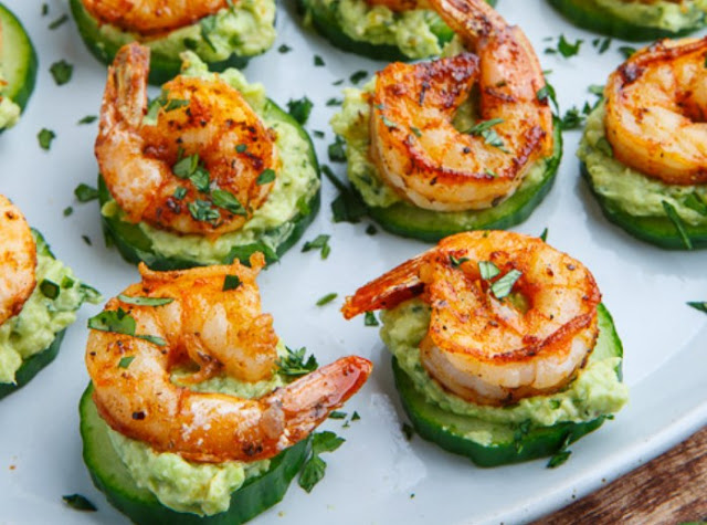 Blackened Shrimp Avocado Cucumber Bites #healthy #keto