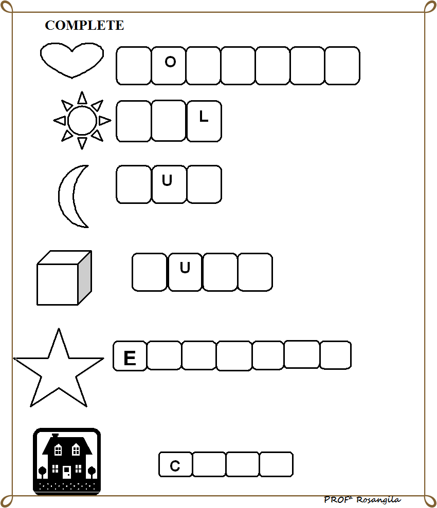 Complete As Palavras Com As Letras Que Faltam EDUCA Complete As Palavras Com As Letras Que Faltam EDUCA