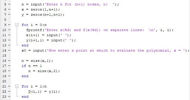 Newton's Divided Difference for Numerical Interpolation using MATLAB ...