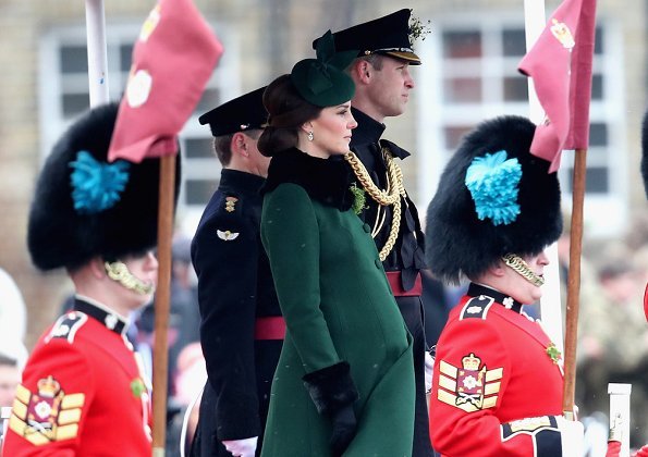 Kate Middleton wore green Catherine Walker coatTod's Suede Pumps and KIKI McDonough Green Tourmaline and Green Amethyst Oval Drop Earrings