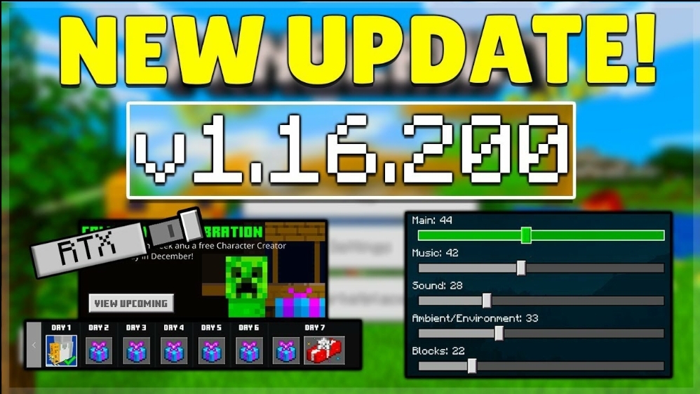 تحميل التحديث الجديد 1 16 200 ماين كرافت الجوال اضافة زر ال Rtx لماين كرافت الجوال Waledgameryt