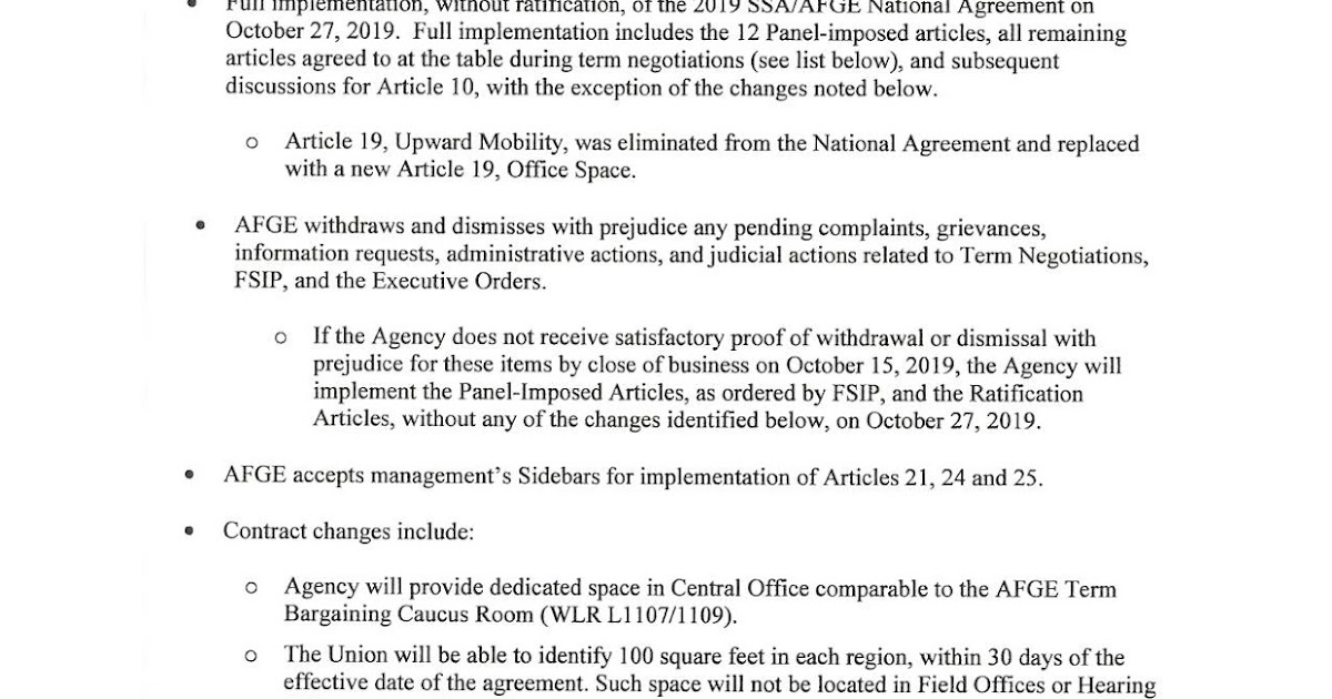 Social Security News AFGESSA Agreement In Principle
