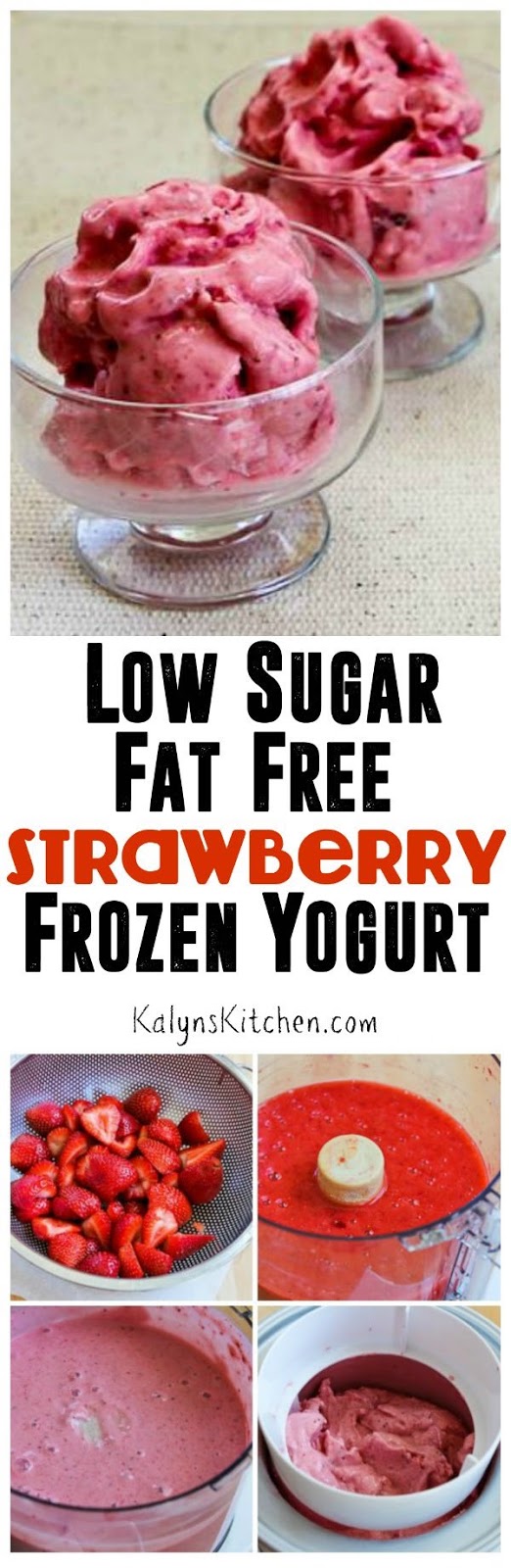 Low-Sugar Fat-Free Strawberry Frozen Yogurt - Kalyn's Kitchen