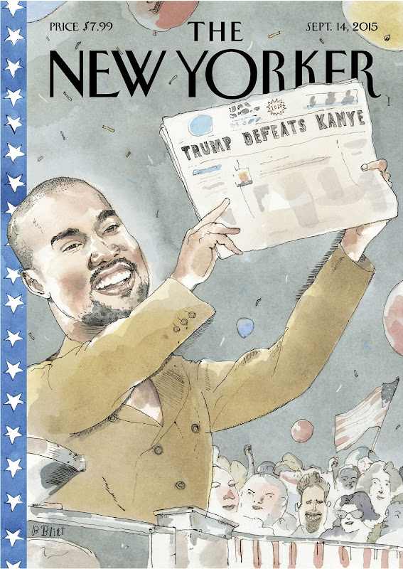 Trump defeats Kanye 2015 New Yorker Cover Story