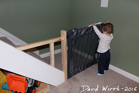 angled stairs baby gate, mount to wall, tight