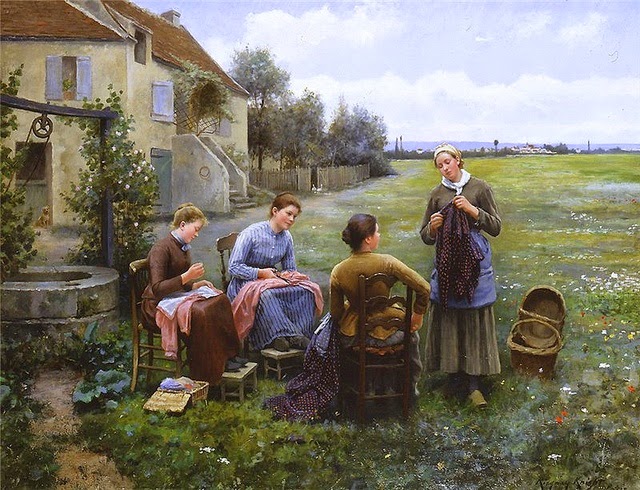 "The Sewing Circle" by Daniel Ridgway Knight (1839-1924)