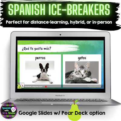 Spanish Ice Breaker Distance Learning