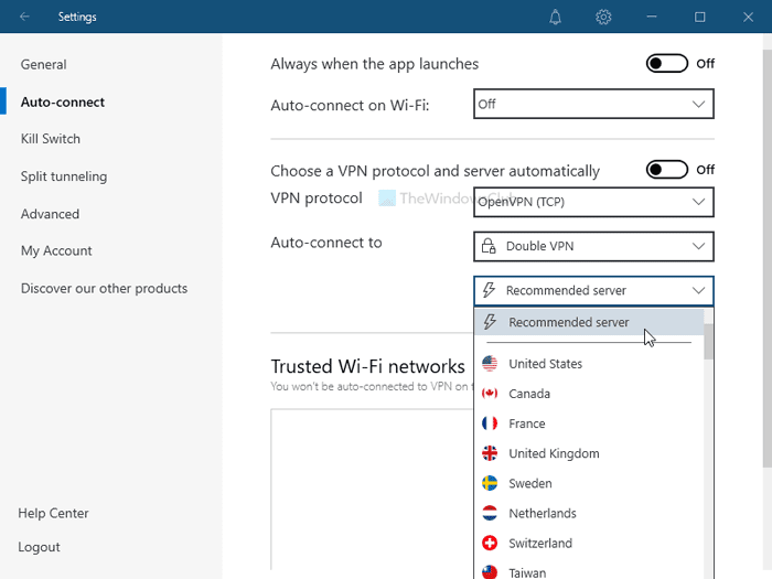 Arreglar Double VPN que no funciona en aplicaciones VPN