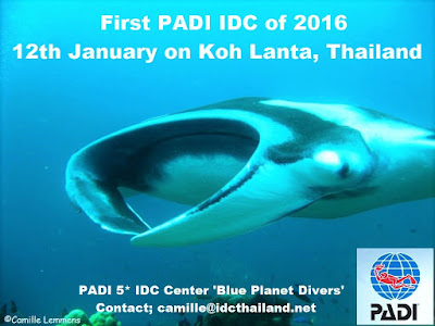 Next PADI IDC starts 12th January 2016 on Koh Lanta, Thailand