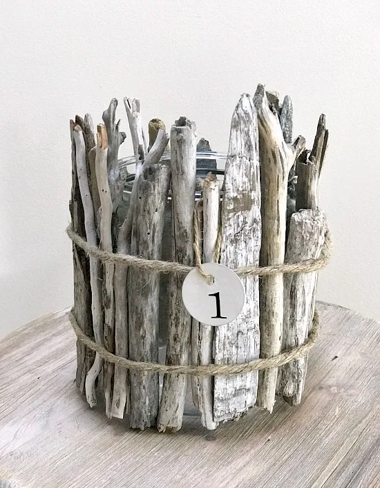 Driftwood vase with jute wrap