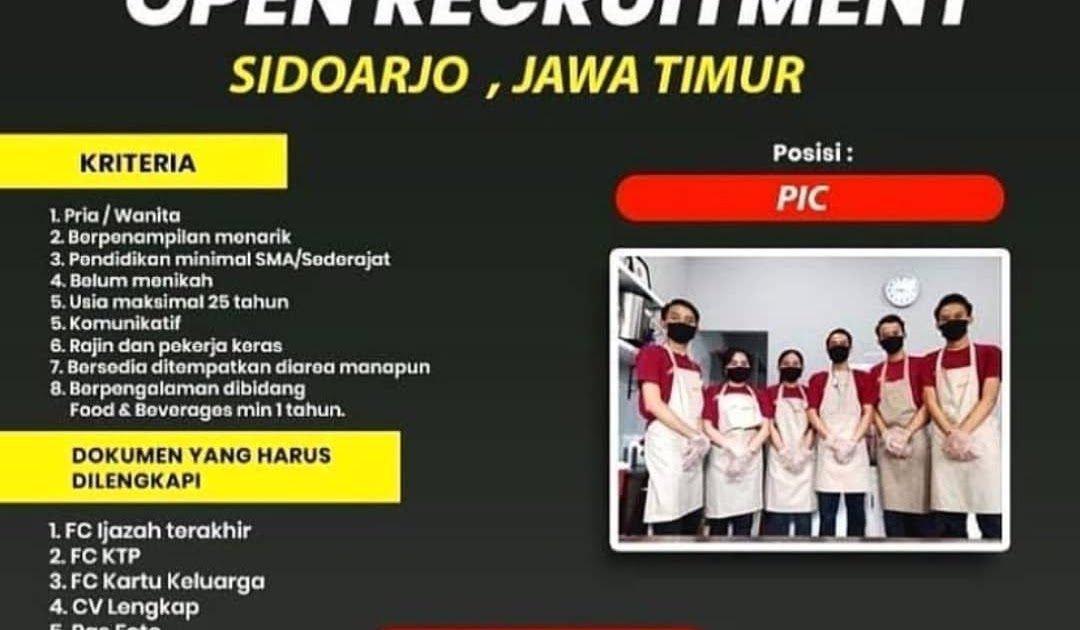 Lowongan kerja PIC ~ Sidoarjo