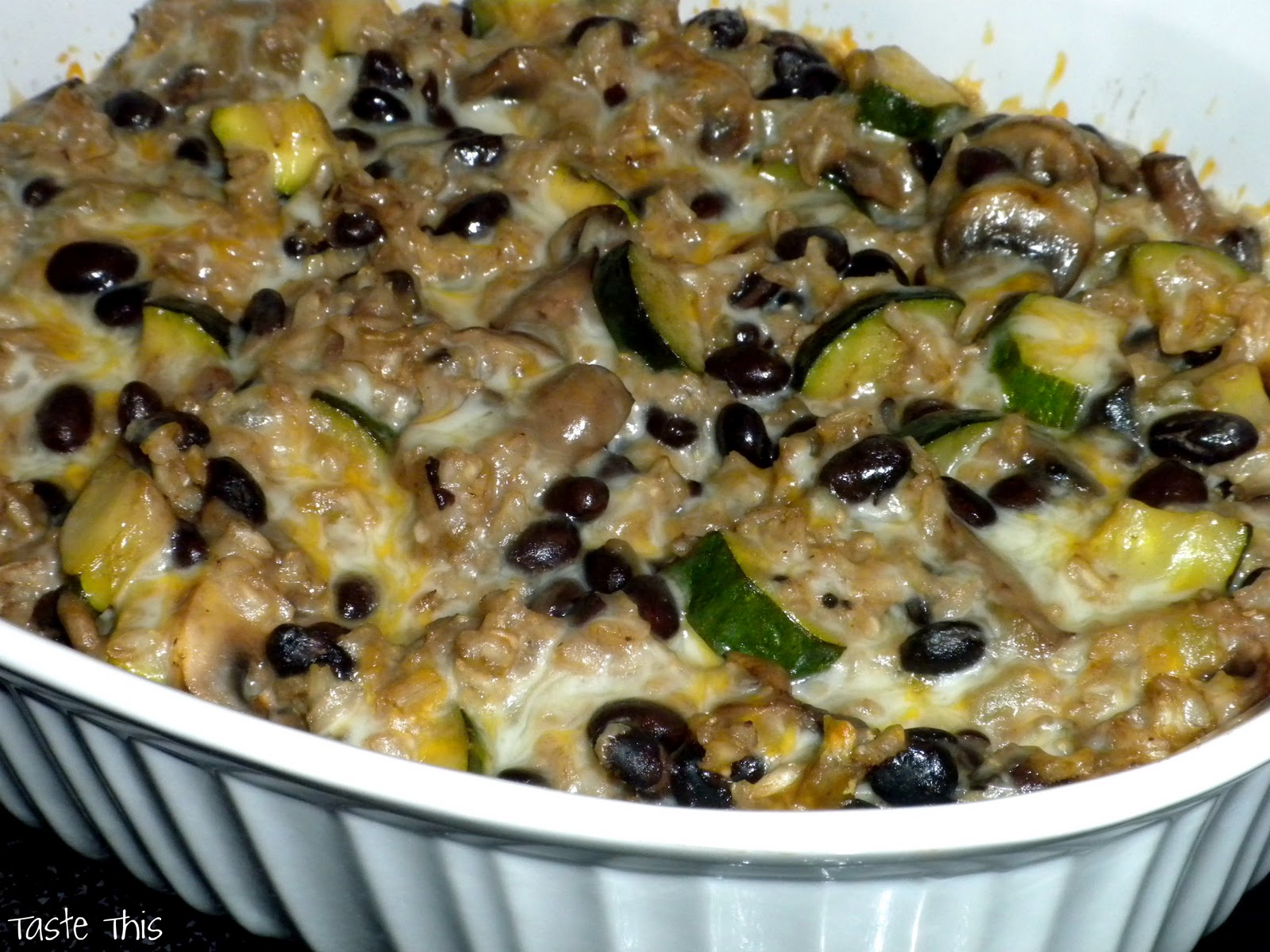 Taste This Black Bean, Mushroom, & Zucchini Casserole