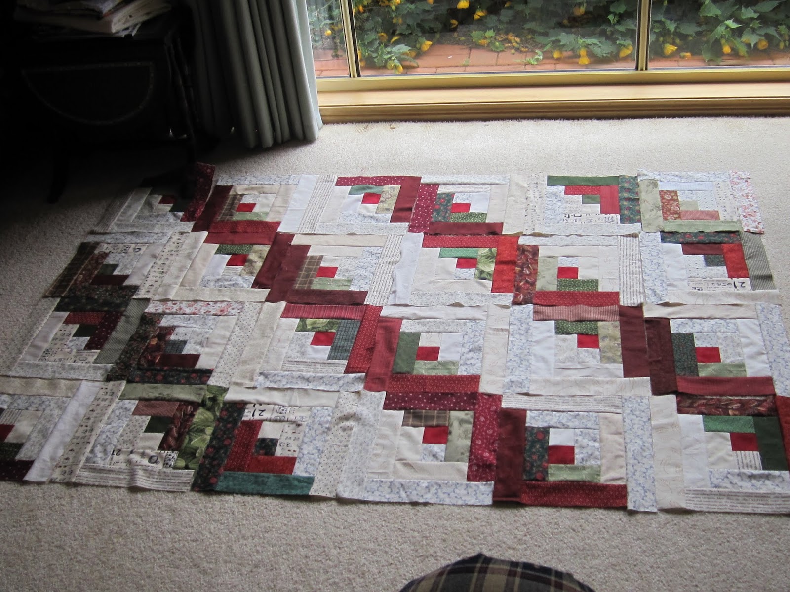 Mother Patchwork Log cabin from pre cut strips out of my stash